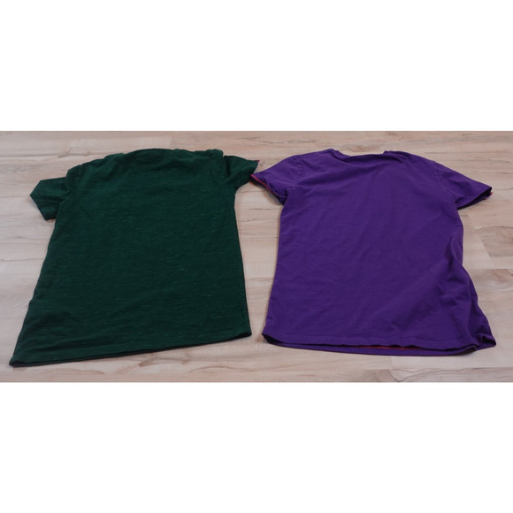 Superdry The Orange Label Tee Co. Men Small Logo T-Shirt Purple Green (Set of 2) - Picture 2 of 12